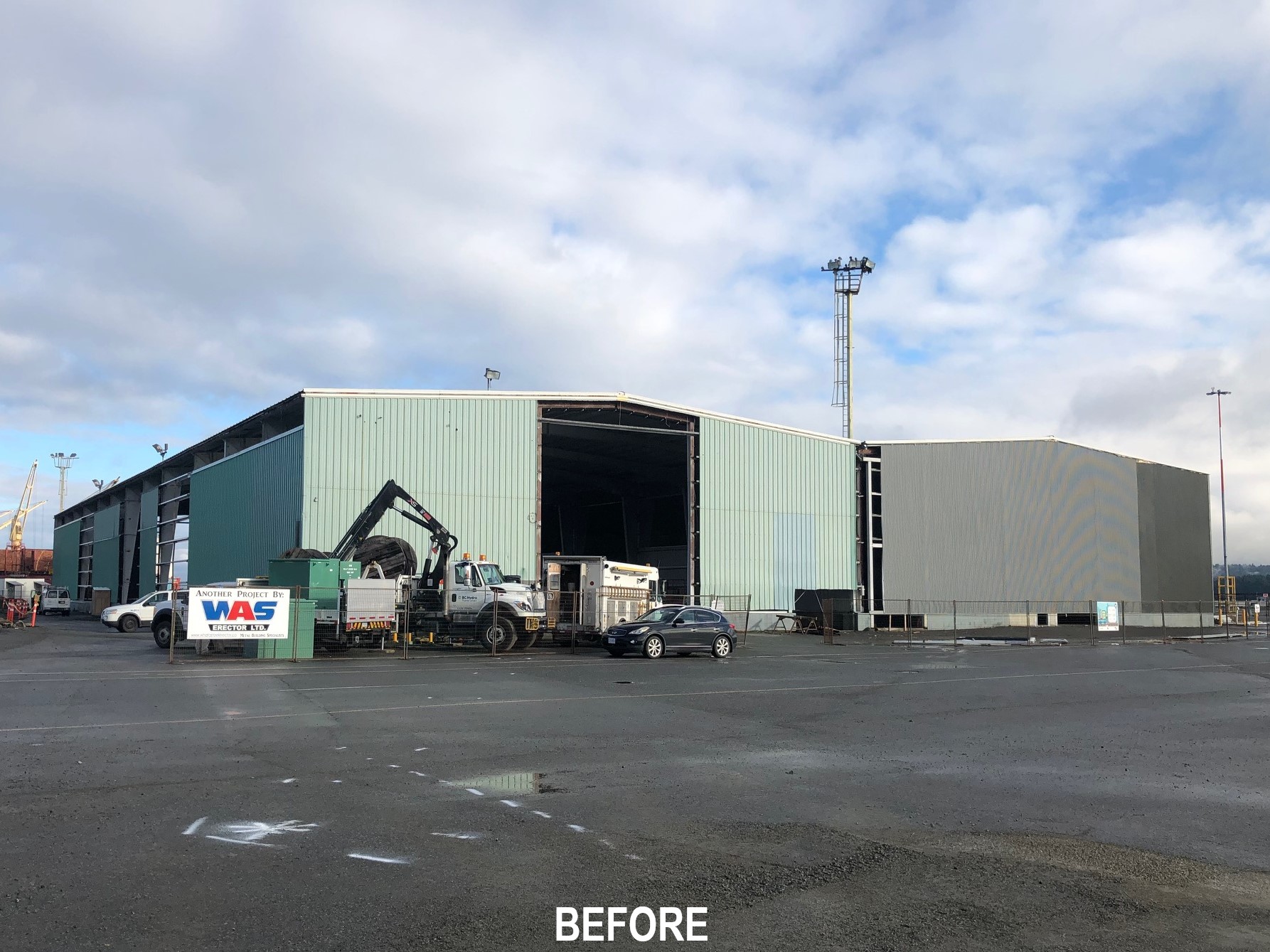 Port_of_Nanaimo_Vehicle_Processing_Facility_Before001 prefab steel buildings bc steel buildings bc prefabricated metal buildings canada