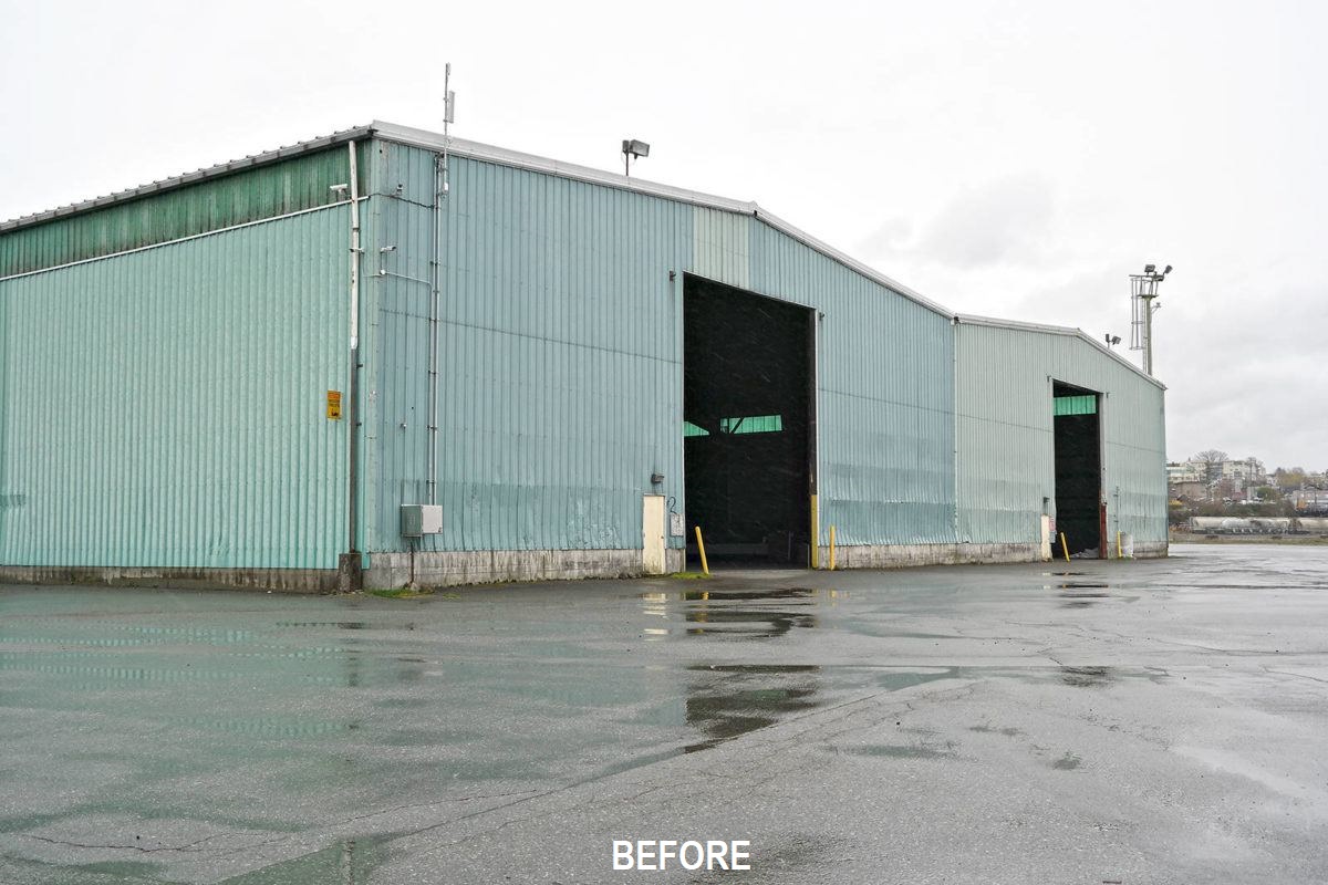 Port_of_Nanaimo_Vehicle_Processing_Facility_Before002 prefab steel buildings bc steel buildings bc prefabricated metal buildings canada